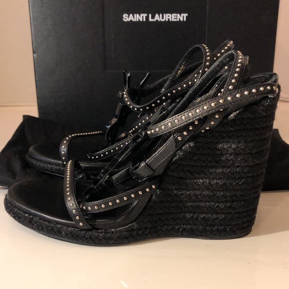 Authentic Saint Laurent Cassadra Wedges - Picture 4 of 15